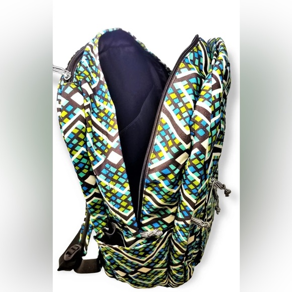 VERA BRADLEY 12176 Geometrical Patterned Backpack Book Bag- Multicolor - Picture 8 of 9